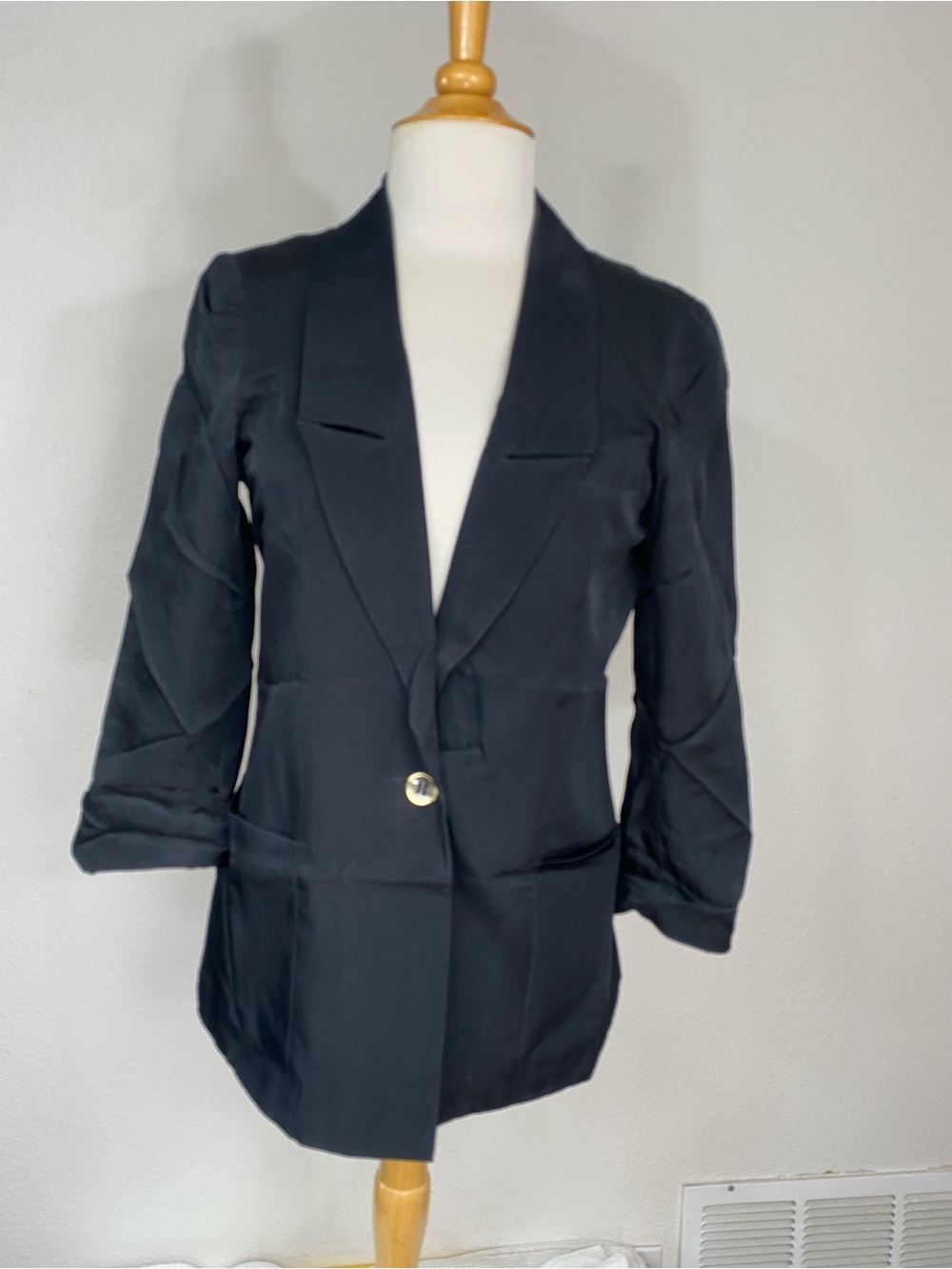 Liquid Womens Black Single Button Blazer Size 6 Classic Preppy Minimalist Y2K